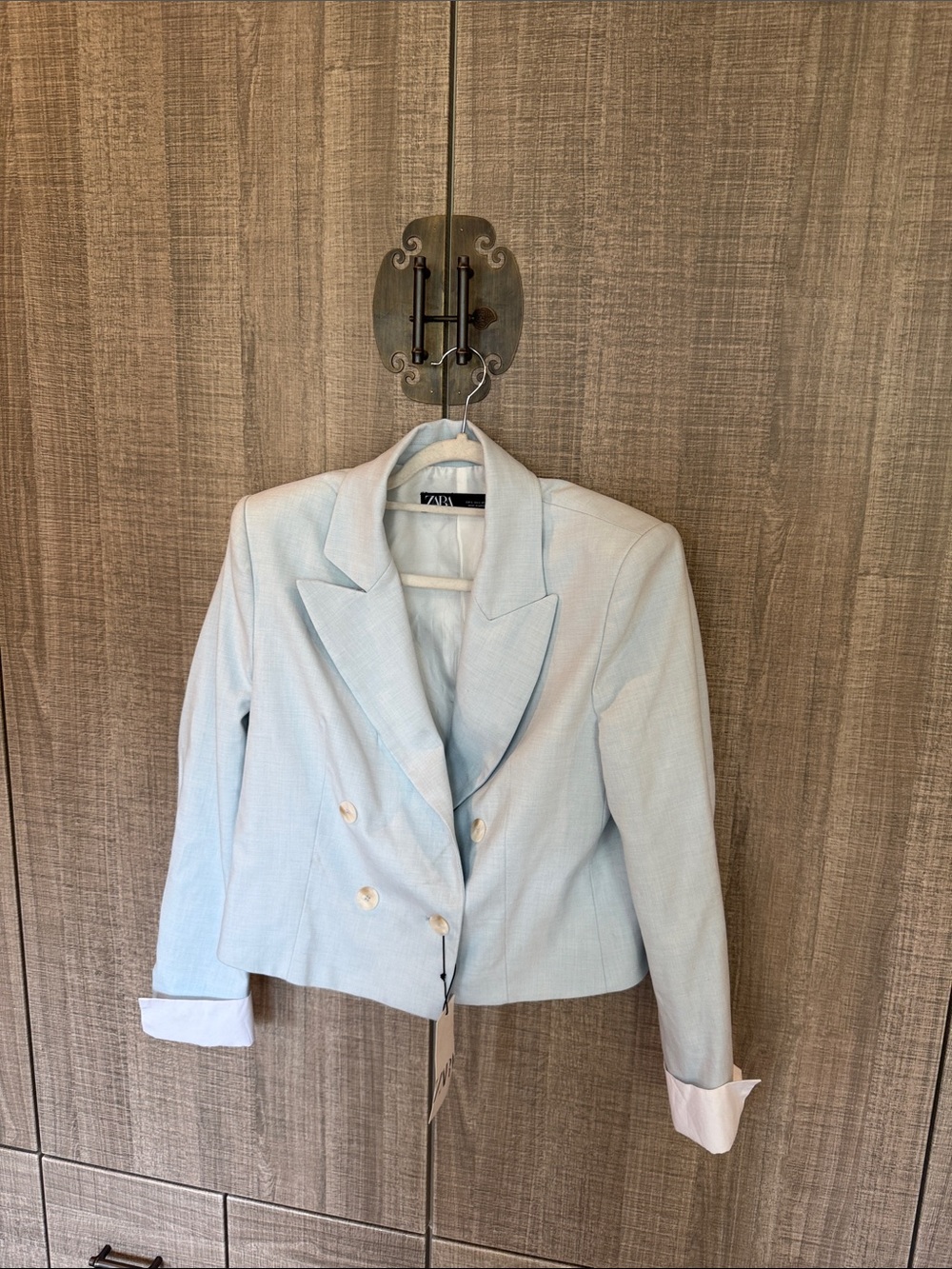 Zara Linen Blend Cropped Blazer